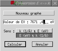 Conversion k/E